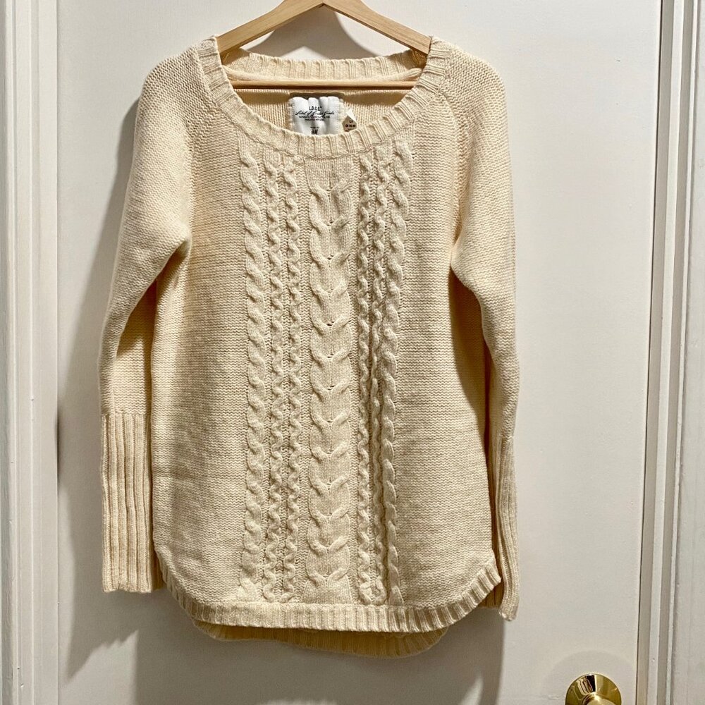 (12) L.O.G.G. H&M Minimalist Boho Sporty Ski Preppy Cable Wool Crew Sweater S